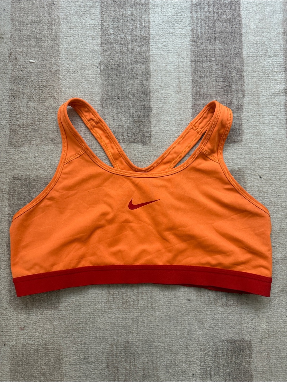Nike Orange Sports Bra with Red Accents